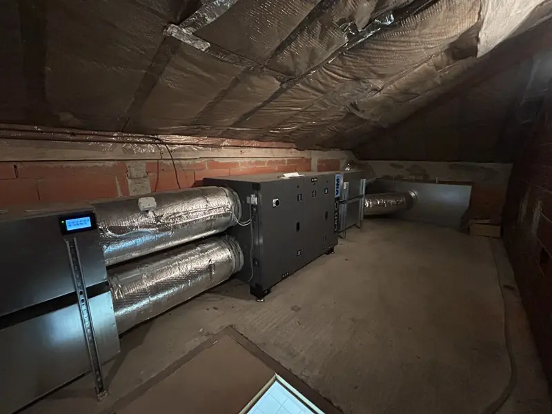 Centrale double flux installée en combles